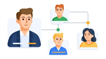 Professional CRM Interface Showcasing Interconnected User Profiles and Relationships