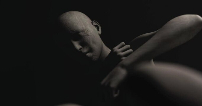 Person dancing in dimlylit room, suitable for dance tutorials, artistic expression, mystery themes, mood boards, dance classes, and creativity concepts.