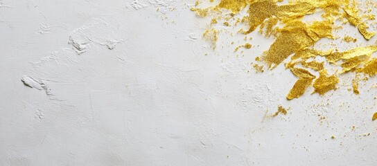 Textured white surface with gold flecks