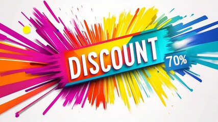 Colorful Discount Announcement with Bold 70% Offer