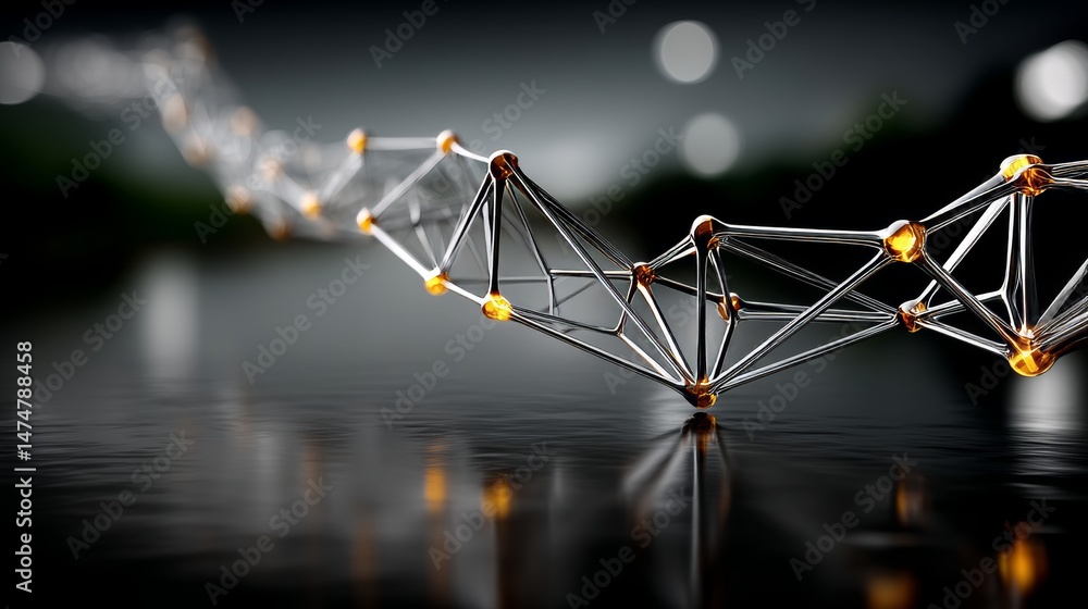 Poster innovative abstract network structure design digital realm 3d illustration futuristic environment cl