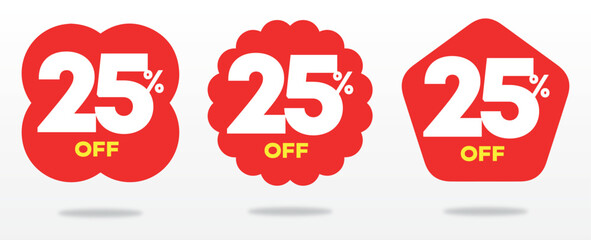 25% off. Economy, discount, sale, profit, percent, commerce, offer, market, value. Tag, label, icon, sticker, positive, market, store, value, price, set