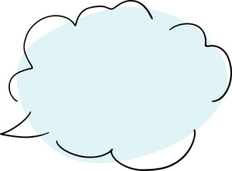 balloon thought cloud hand drawn broken black outlines with a rounded light blue fill