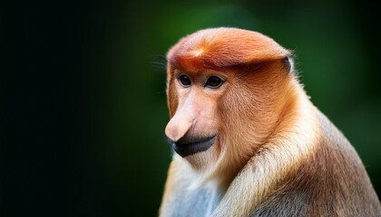 Fototapeta premium juvenile proboscis monkey portrait