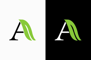 Letter A Leaf Vector Logo Premium 