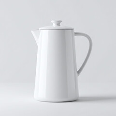 Fototapeta premium White Ceramic Coffee Pot On Clean Background