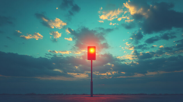 Sky-facing traffic signal with copy space for text.