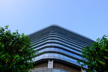 High rise buildings in office area, Clear sky.