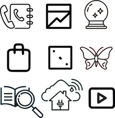 Set of Simple Mobile App Icon Set