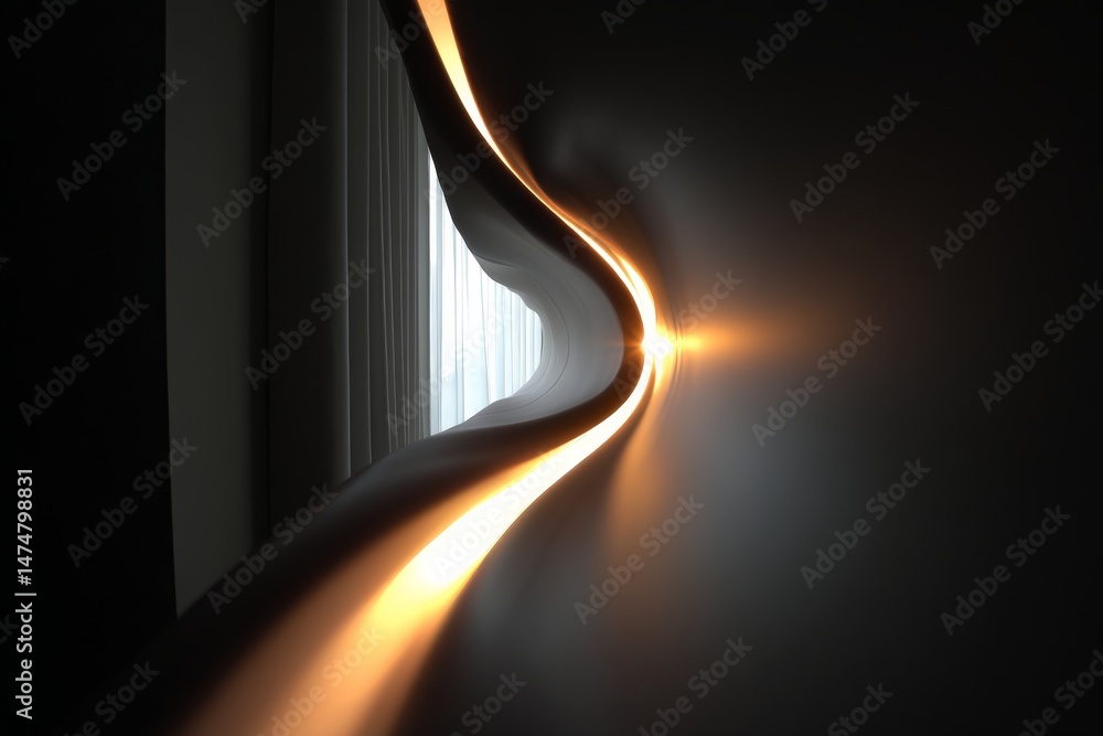 Poster abstract light and shadow interplay at dawn in a modern interior space
