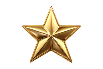 Obraz premium Gold star isolated on transparent background 