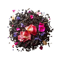 Aromatic Black Tea with Vibrant Flower Petals - Exploded View
