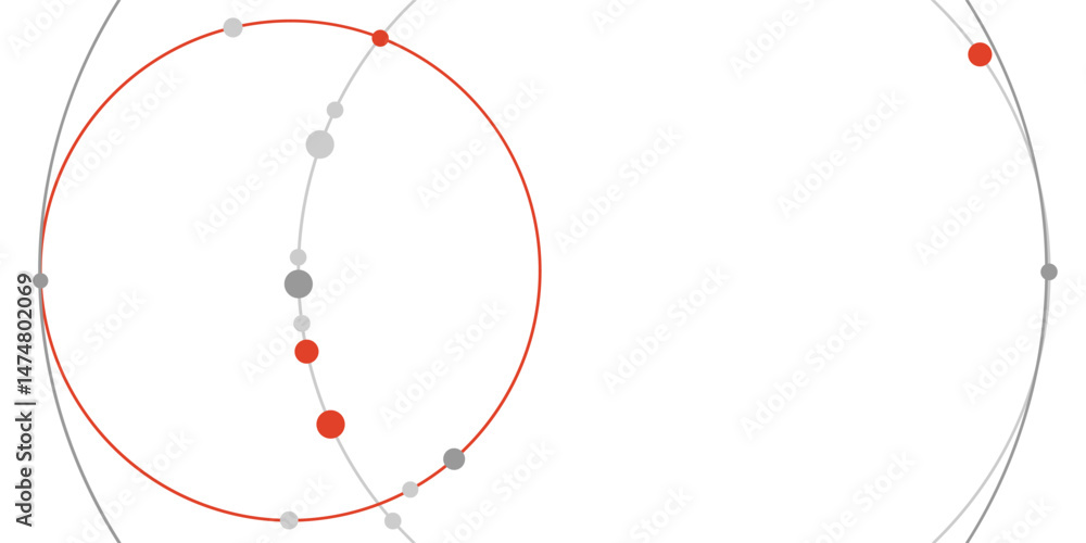 Aufkleber minimalist vector design of interconnected lines and dots, red highlights emphasize key nodes in net