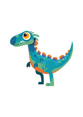 Cartoon Illustration of a Spiked Dinosaur isolated
