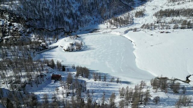 Drone lago ghiacciato