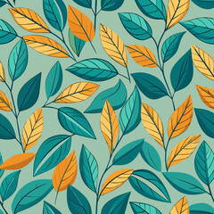 seamless background with leaves, seamless floral pattern, seamless pattern with leaves