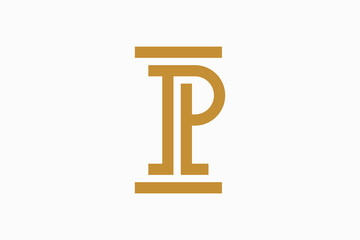 P Pillar Vector Logo Premium 