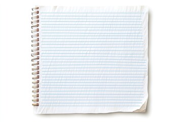 Blank lined notebook page, slightly crumpled, spiral bound