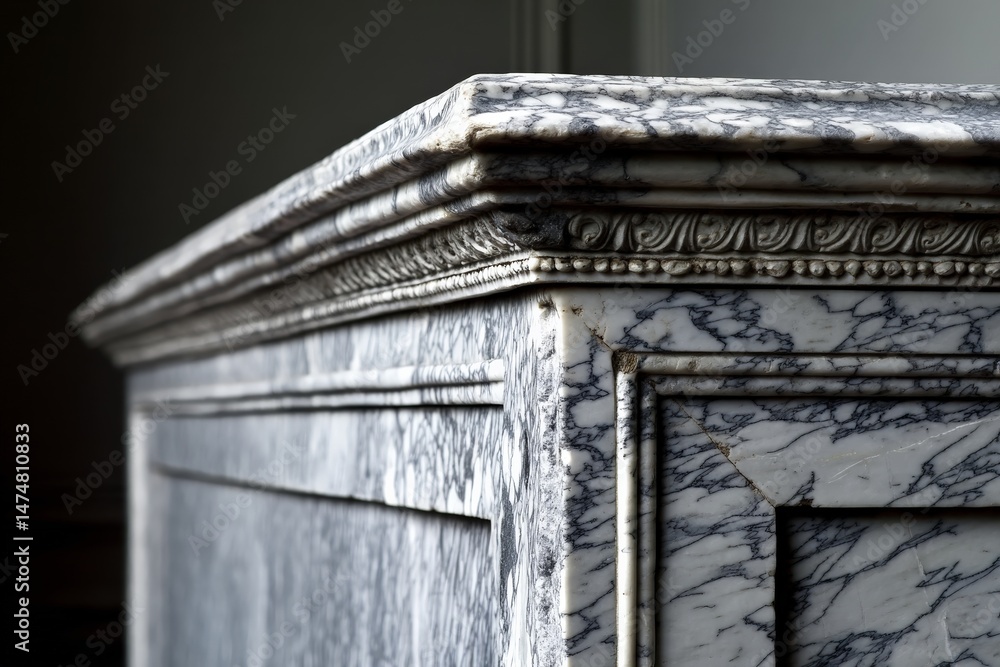 Poster intricate marble countertop showcasing elegant craftsmanship in a luxurious interior setting
