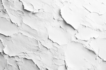 Obraz premium Textured white plaster surface with cracked, uneven layers