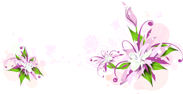 Horizontal Frame with Purple and White Floral Corners