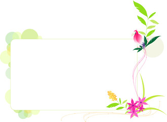 Obraz premium Rectangular Frame with Stylized Bird and Florals