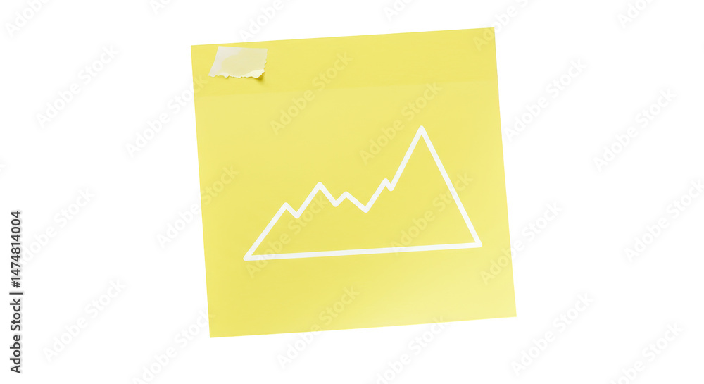 Poster isolated sticky note with graph