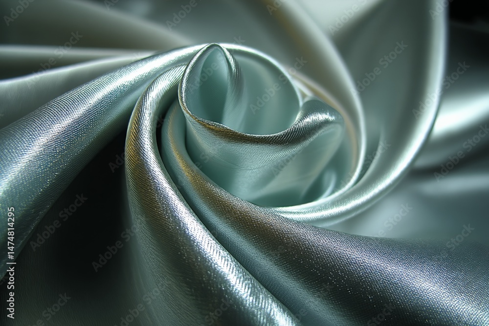 Aufkleber soft satin fabric in a delicate swirl highlighting its smooth texture and sheen