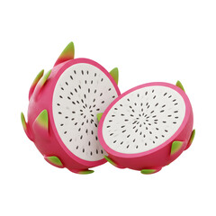 Detailed Dragon Fruit Slice