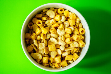 Bowl of Tasty Healthy Savoury Salt and Vinegar Crunchy Finger Food Snacks