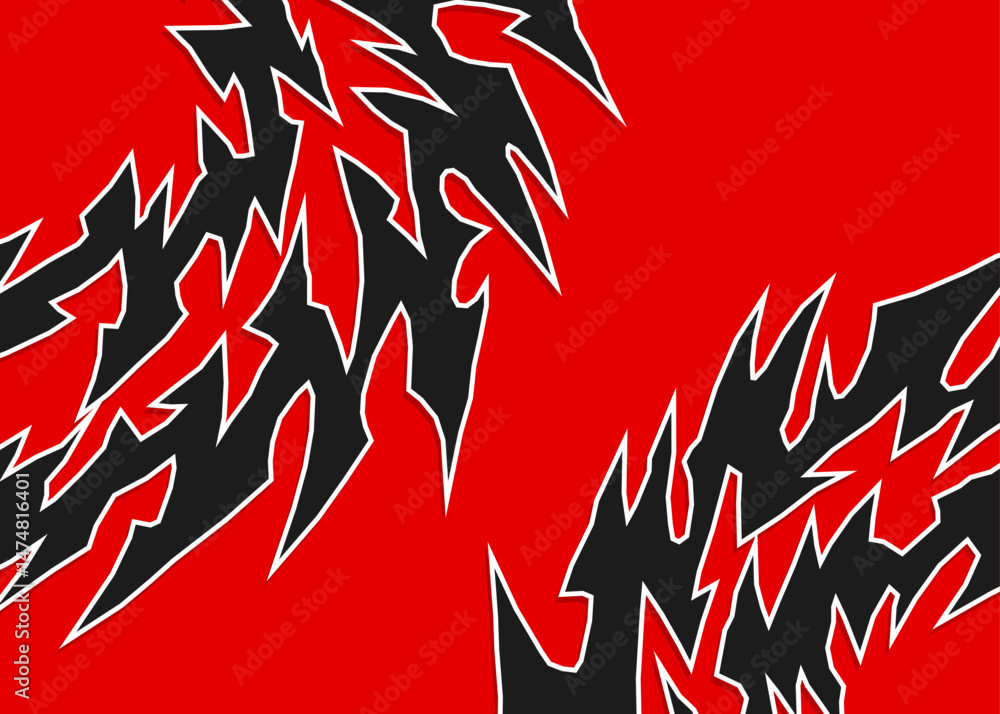 Poster abstract background with curved geometric spike lines pattern and with some copy space area