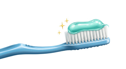 Isolated Toothbrush with Toothpaste