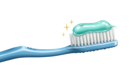 Isolated Toothbrush with Toothpaste