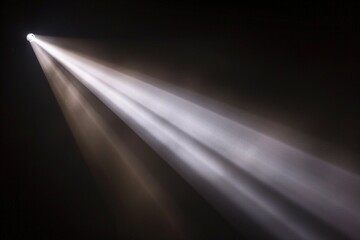 minimalistic design Close up of light beam isolated on black background, the extreme right third of an image