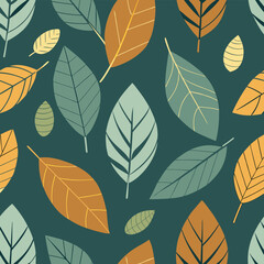 Fototapeta premium seamless background with leaves, seamless floral pattern, seamless pattern with leaves, 
