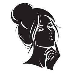 Curious and analytical Thinking Face silhouette – Thinking Face illustration – Minimalist Thinking Face vector – Thinking Silhouette

