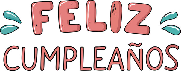 Feliz Cumpleaños Text for Birthday Greeting Card design or wish poster designs