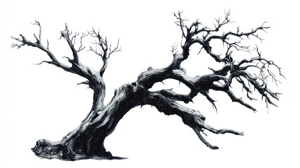 Obraz premium Bare, gnarled tree silhouette