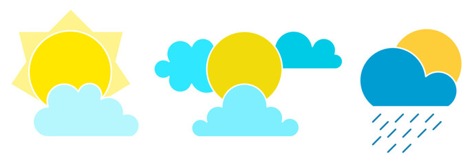 sunny cloud icon sheet vector symbol of weather illustration