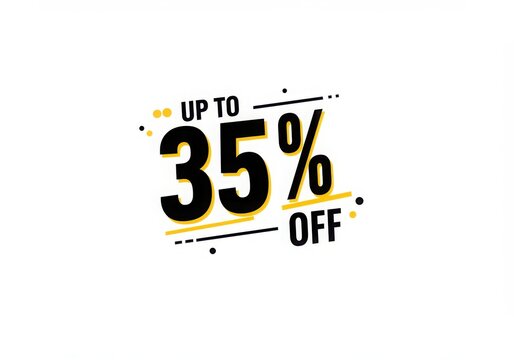 Up to 35 percent off promotional design
