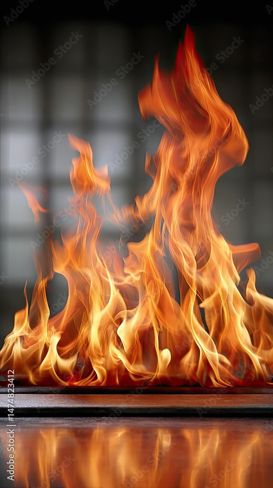 Poster dynamic flames dance in the air, showcasing intricate textures and captivating patterns during a mom