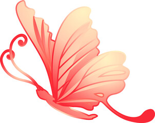 Stylized Pink and Yellow Butterfly Graphic
