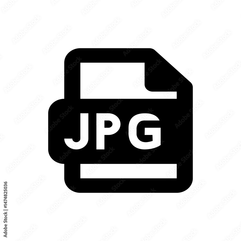 Poster black and white jpg file icon with a folded corner representing a common image file format symbol 10