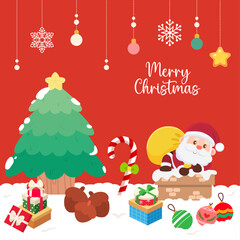 Flat christmas background