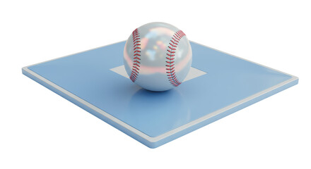 Isolated Baseball on Base