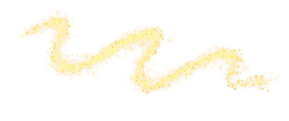 Glittering dust on a transparent background. Golden sparkling lights. Christmas Holiday glow particle. Magic star effect. Shine background. Festive party design. PNG image	
