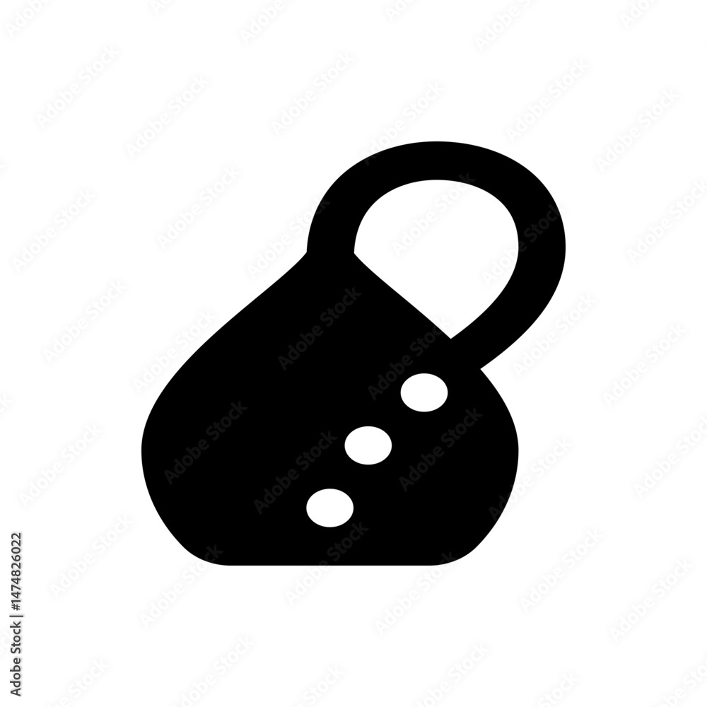 Poster black silhouette of a container with a handle and three white circles aligned vertically on its side