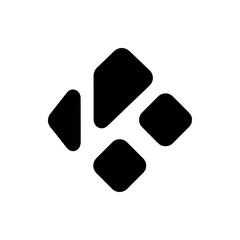 Abstract arrangement of four rounded geometric shapes forming a directional pattern on a white background