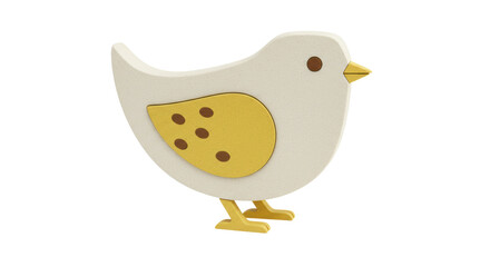 Isolated Bird Toy Wooden Decor