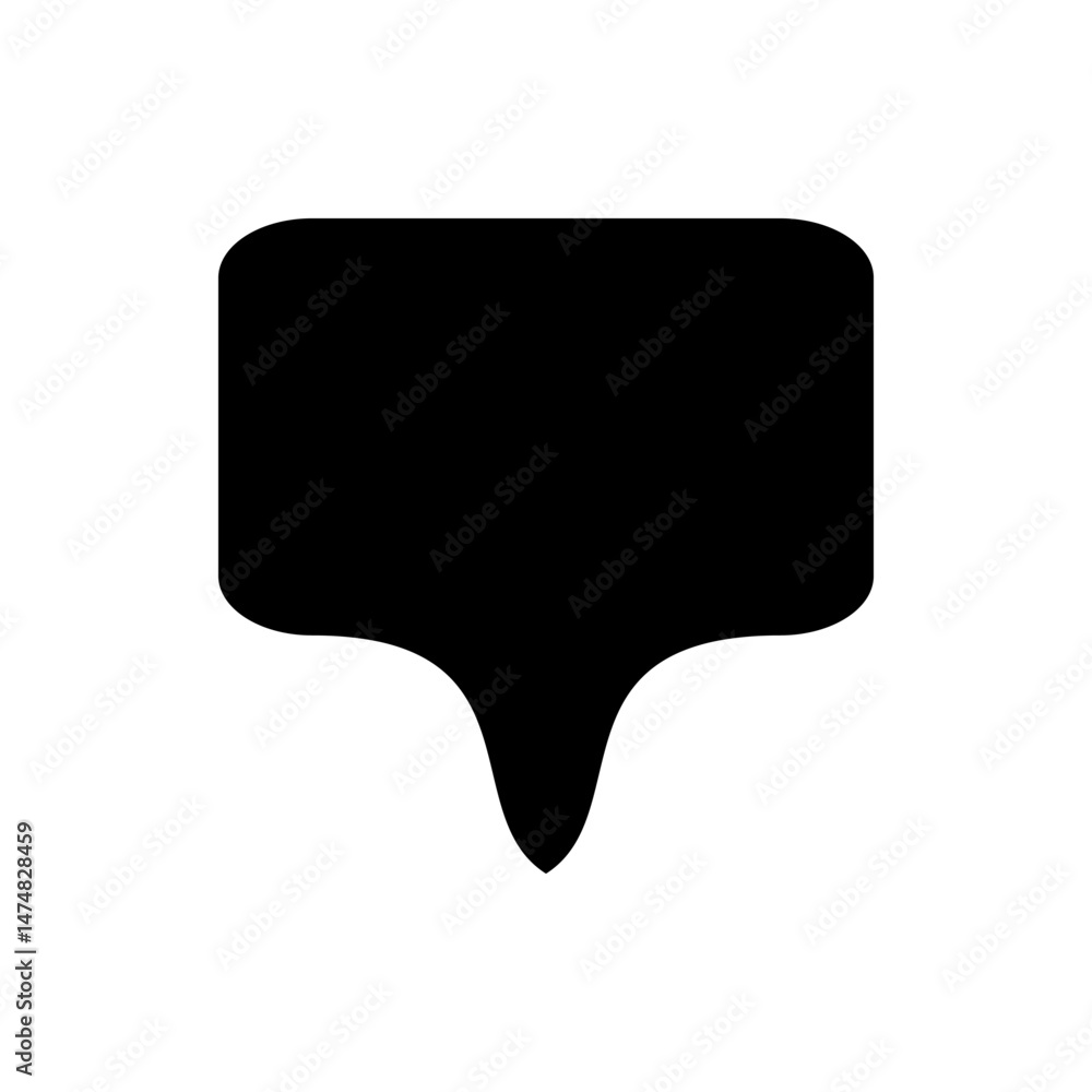 Poster a solid black plant marker with rounded corners and a pointed stake is centered on a white backgroun